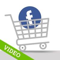 Facebook icon riding in a shopping cart